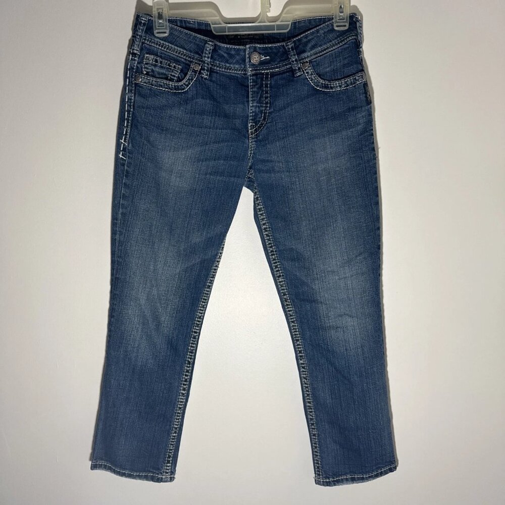 Silver Jeans Suki Capri Women's Medium Wash Jeans Blue Denim No Size Tag